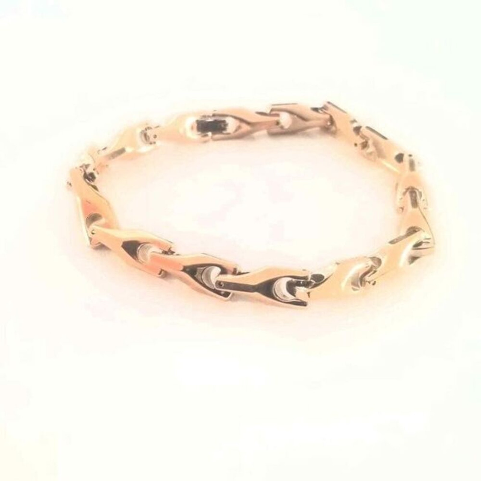 Men’s Tungsten Carbide Rose Gold Bracelet. 9 Inches